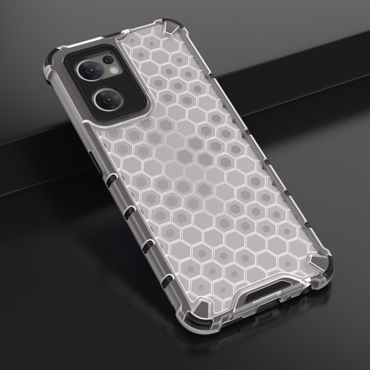 For OPPO Reno7 5G Global / Find X5 Lite Shockproof Honeycomb PC + TPU Phone Case(White) by buy2fix