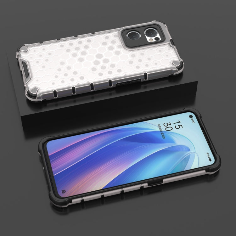 For OPPO Reno7 5G Global / Find X5 Lite Shockproof Honeycomb PC + TPU Phone Case(White) - OPPO Cases by buy2fix | Online Shopping UK | buy2fix