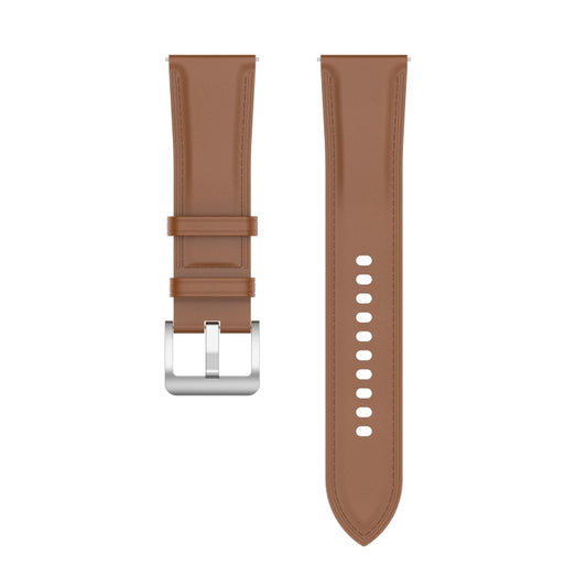 20mm Universal Genuine Leather Watch Band(Light Brown) by buy2fix