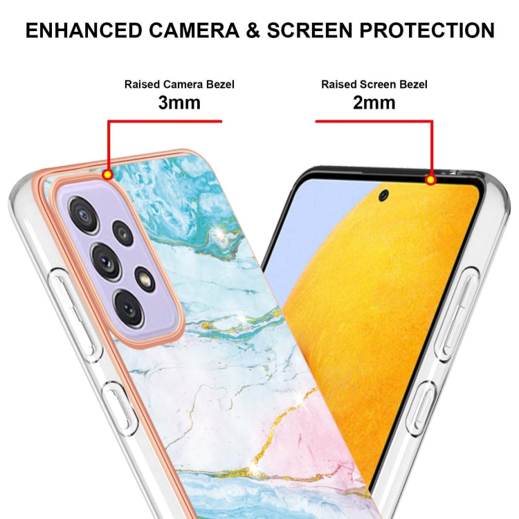 For Samsung Galaxy A23 4G / 5G Electroplating Marble Pattern Dual-side IMD TPU Phone Case(Green 004) - Galaxy Phone Cases by buy2fix | Online Shopping UK | buy2fix