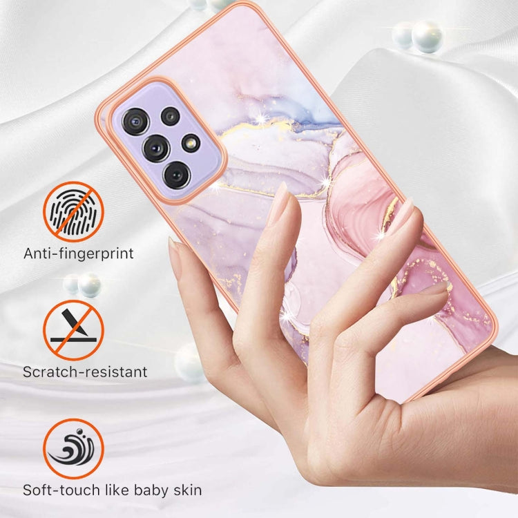 For Samsung Galaxy A23 4G / 5G Electroplating Marble Pattern Dual-side IMD TPU Phone Case(Rose Gold 005) - Galaxy Phone Cases by buy2fix | Online Shopping UK | buy2fix