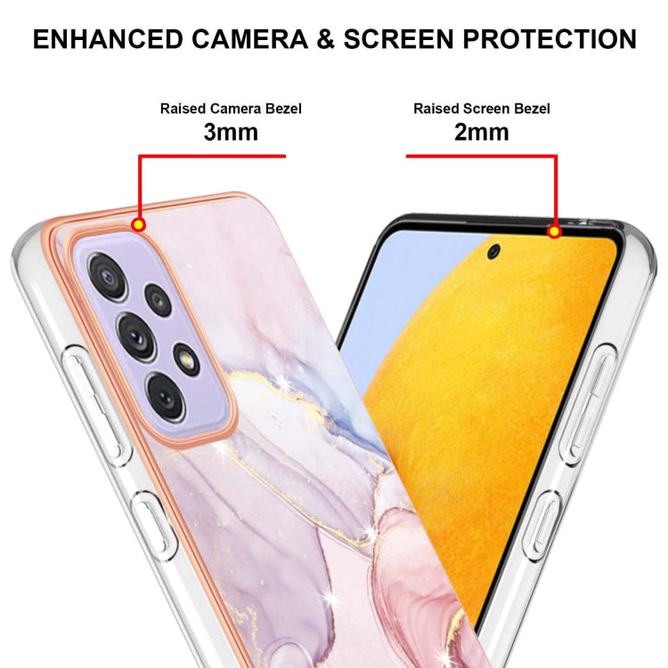 For Samsung Galaxy A23 4G / 5G Electroplating Marble Pattern Dual-side IMD TPU Phone Case(Rose Gold 005) - Galaxy Phone Cases by buy2fix | Online Shopping UK | buy2fix