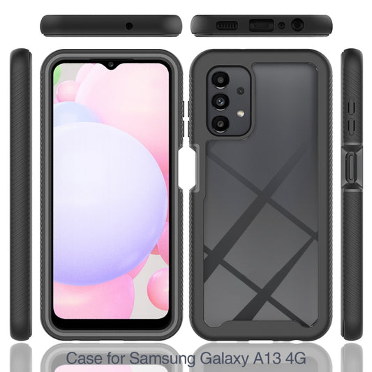 For Samsung Galaxy A13 4G Starry Sky Solid Color Series PC + TPU Phone Case with PET Film(Black) by buy2fix