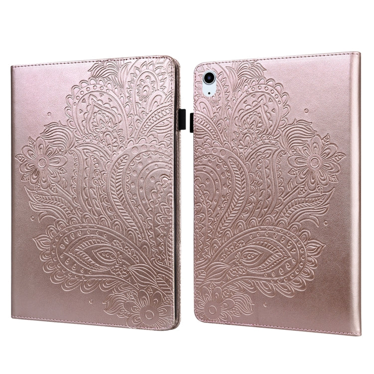 Peacock Embossed Pattern TPU + PU Leather Smart Tablet Case with Sleep / Wake-up For iPad Air 2022 / Air 2020 10.9(Rose Gold) - iPad Air (2022) / (2020) 10.9 Cases by buy2fix | Online Shopping UK | buy2fix