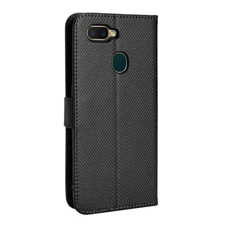 For OPPO A7 / AX7 / A5s / AX5s / A21 Diamond Texture Leather Phone Case(Black) - OPPO Cases by buy2fix | Online Shopping UK | buy2fix