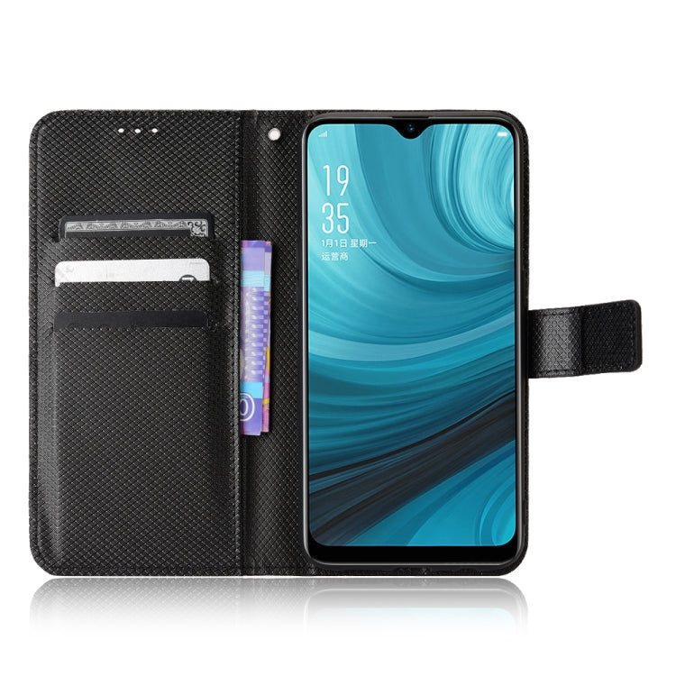 For OPPO A7 / AX7 / A5s / AX5s / A21 Diamond Texture Leather Phone Case(Black) - OPPO Cases by buy2fix | Online Shopping UK | buy2fix