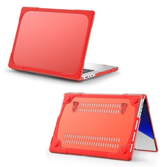 TPU + PC Two-color Anti-fall Laptop Protective Case For MacBook Pro 16.2 inch A2485 2021(Red) by buy2fix
