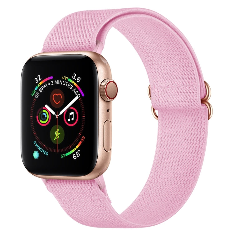 Polyester Nylon Watch Band For Apple Watch Ultra 49mm&Watch Ultra 2 49mm / Series 9&8&7 45mm / SE 3&SE 2&6&SE&5&4 44mm / 3&2&1 42mm(Pink) - Watch Bands by buy2fix | Online Shopping UK | buy2fix