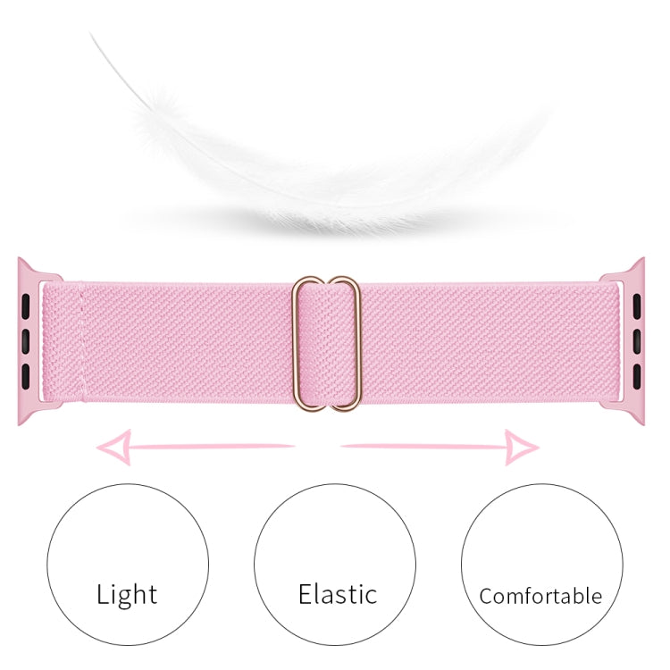 Polyester Nylon Watch Band For Apple Watch Ultra 49mm&Watch Ultra 2 49mm / Series 9&8&7 45mm / SE 3&SE 2&6&SE&5&4 44mm / 3&2&1 42mm(Pink) - Watch Bands by buy2fix | Online Shopping UK | buy2fix