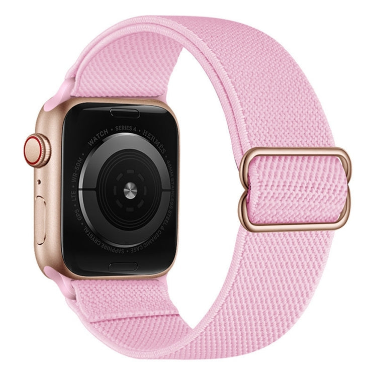 Polyester Nylon Watch Band For Apple Watch Ultra 49mm&Watch Ultra 2 49mm / Series 9&8&7 45mm / SE 3&SE 2&6&SE&5&4 44mm / 3&2&1 42mm(Pink) - Watch Bands by buy2fix | Online Shopping UK | buy2fix