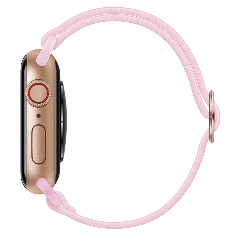 Polyester Nylon Watch Band For Apple Watch Ultra 49mm&Watch Ultra 2 49mm / Series 9&8&7 45mm / SE 3&SE 2&6&SE&5&4 44mm / 3&2&1 42mm(Pink) - Watch Bands by buy2fix | Online Shopping UK | buy2fix