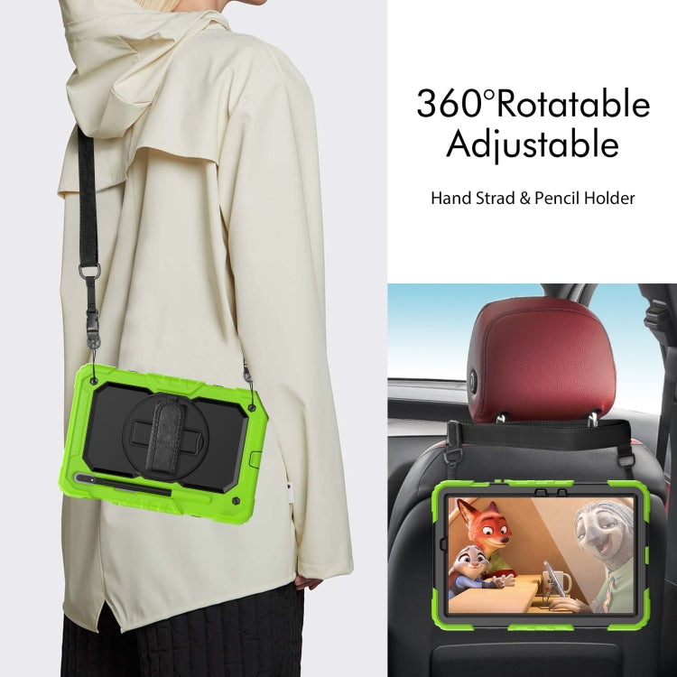 For Samsung Galaxy Tab S8 11 inch SM-X700 Silicone + PC Tablet Case(Yellow Green+Black) by buy2fix