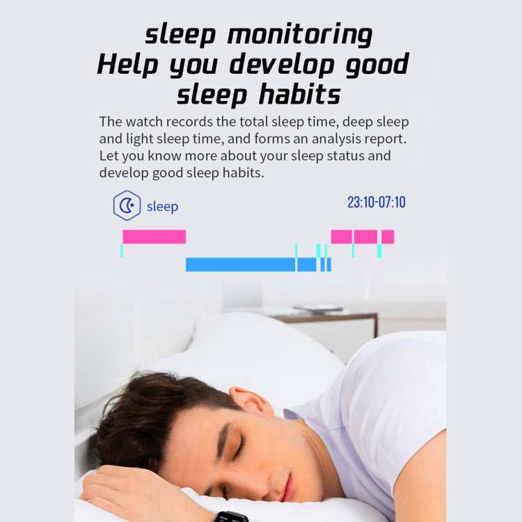 L21 1.69 inch TFT Screen Smart Watch,Support Blood Pressure Monitoring / Sleep Monitoring(Black) by buy2fix