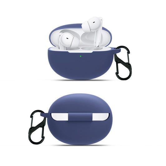 Solid Color Silicone Earphone Protective Case For OPPO Enco X2(Dark Blue) by buy2fix