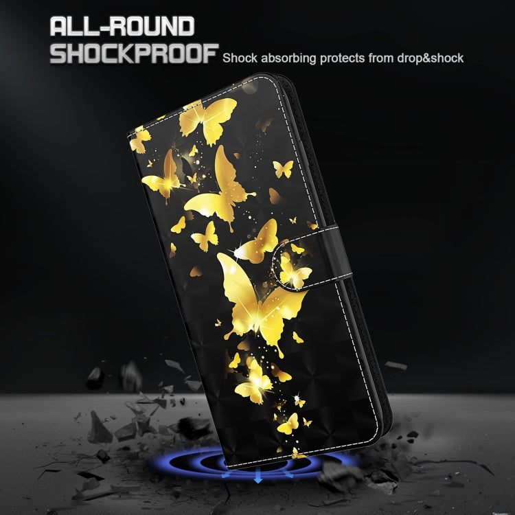 For Nokia G20 / G10 / 6.3 3D Painting Pattern TPU + PU Leather Phone Case(Gold Butterfly) - Nokia Cases by buy2fix | Online Shopping UK | buy2fix