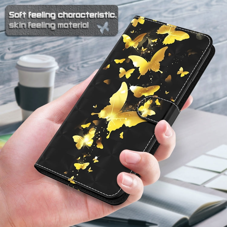 For Nokia G20 / G10 / 6.3 3D Painting Pattern TPU + PU Leather Phone Case(Gold Butterfly) - Nokia Cases by buy2fix | Online Shopping UK | buy2fix