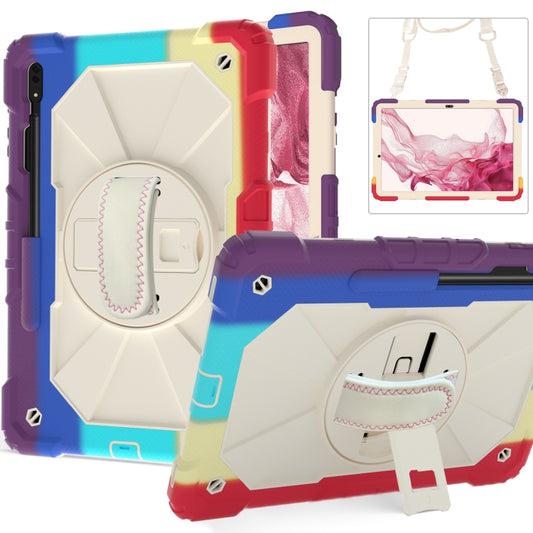 For Samsung Galaxy Tab S8+ 12.4 inch SM-X800 / SM-X806 Contrast Color Robot Shockproof Silicone + PC Tablet Case(Colorful Red) by buy2fix