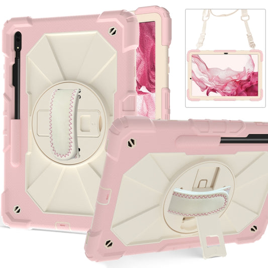 For Samsung Galaxy Tab S8+ 12.4 inch SM-X800 / SM-X806 Contrast Color Robot Shockproof Silicone + PC Tablet Case(Red+Black) by buy2fix