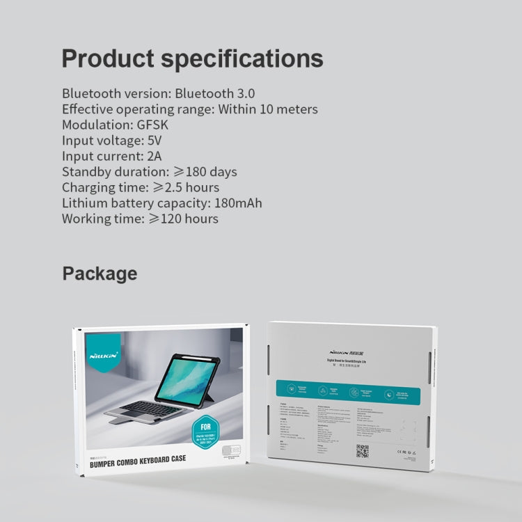 For iPad Air 10.9 2020 / Air 4 / Air 5 / Pro 11 2020 / 2021 / 2022 NILLKIN Bluetooth Touch Keyboard Smart Tablet Case(Black) by NILLKIN