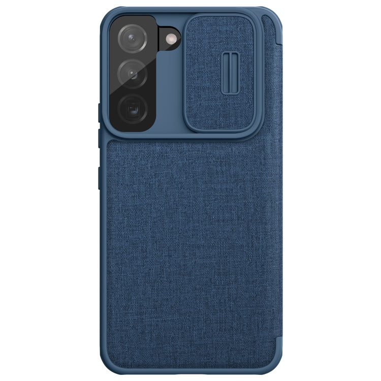 For Samsung Galaxy S22+ 5G NILLKIN QIN Series Pro Sliding Camera Cover Design Leather Phone Case(Blue) - Galaxy S22+ 5G Cases by NILLKIN | Online Shopping UK | buy2fix