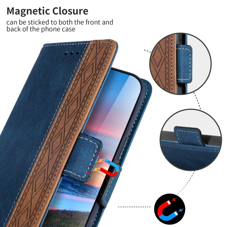 For Huawei P smart 2019 Stitching Side-Magnetic RFID Leather Phone Case(Royal Blue) - Huawei Cases by buy2fix | Online Shopping UK | buy2fix