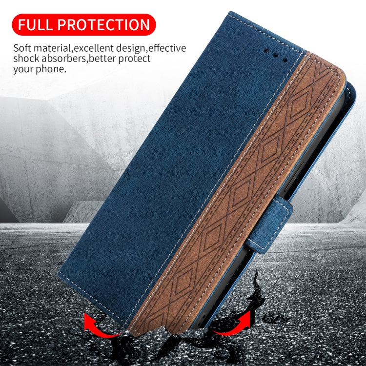 For Huawei P smart 2019 Stitching Side-Magnetic RFID Leather Phone Case(Royal Blue) - Huawei Cases by buy2fix | Online Shopping UK | buy2fix
