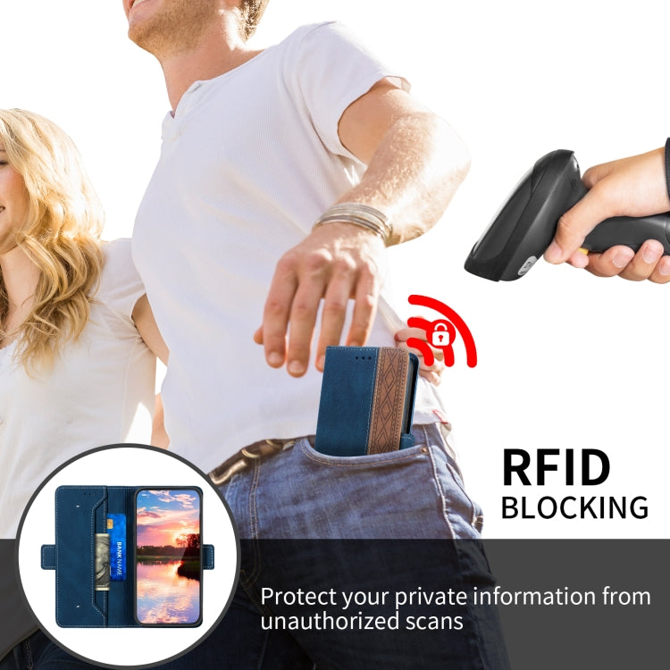 For Huawei P smart 2019 Stitching Side-Magnetic RFID Leather Phone Case(Royal Blue) - Huawei Cases by buy2fix | Online Shopping UK | buy2fix