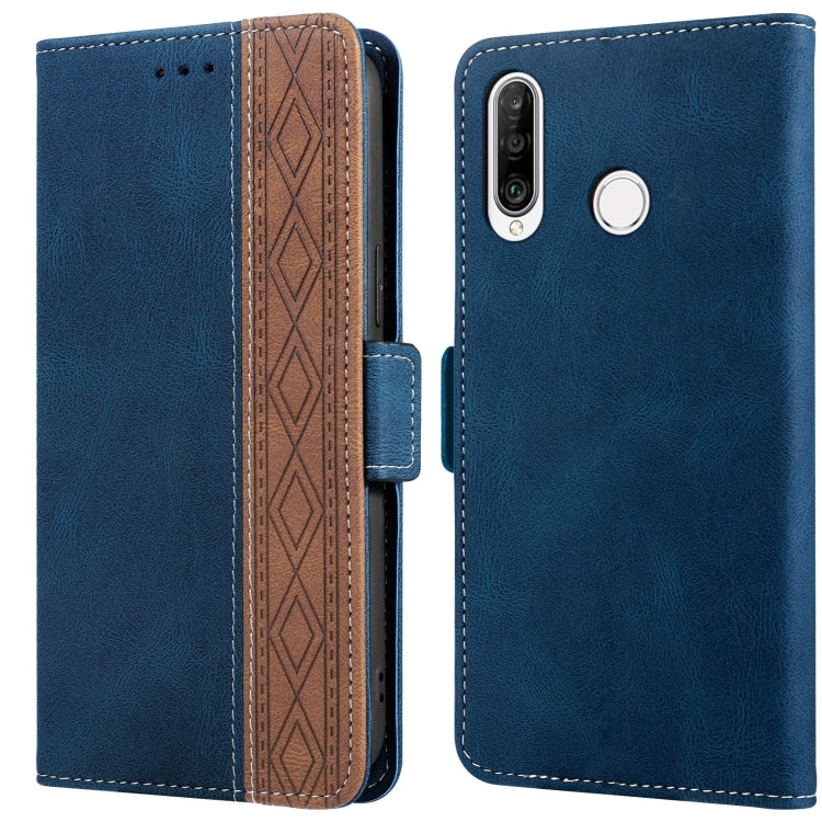 For Huawei P30 Lite Stitching Side-Magnetic RFID Leather Phone Case(Royal Blue) - Huawei Cases by buy2fix | Online Shopping UK | buy2fix