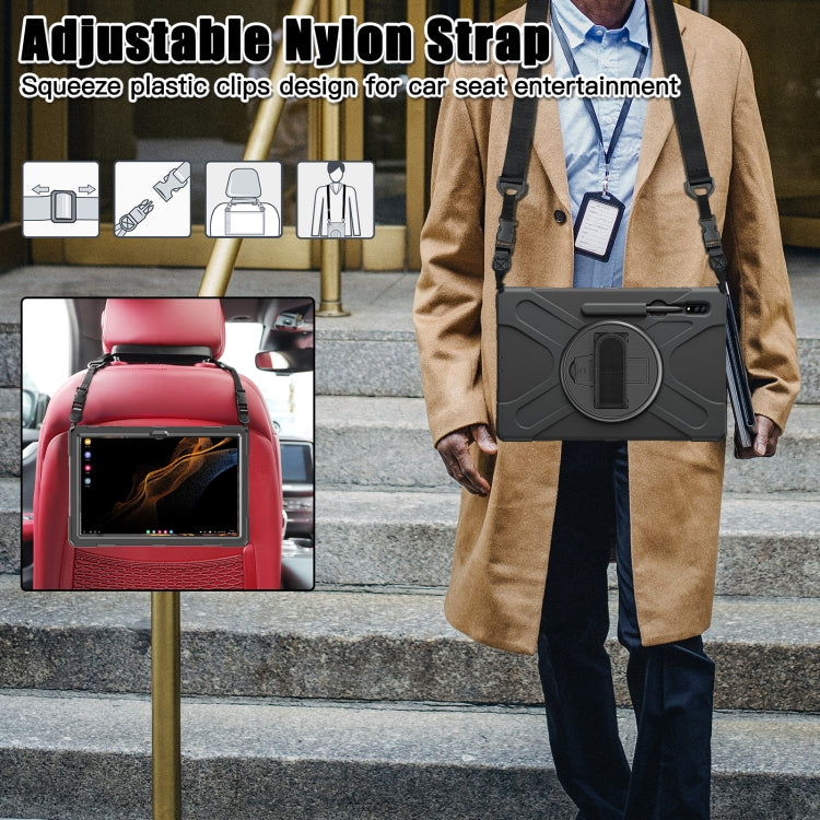 For Samsung Galaxy Tab S8 Ultra X900 Silicone + PC Tablet Protective Case(Black) by buy2fix