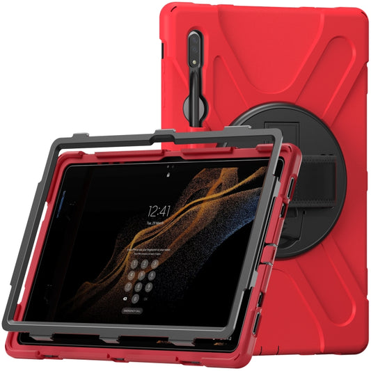For Samsung Galaxy Tab S8 Ultra X900 Silicone + PC Tablet Protective Case(Red) by buy2fix