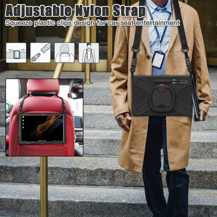 For Samsung Galaxy Tab S8 Ultra X900 Silicone + PC Tablet Protective Case(Black) by buy2fix