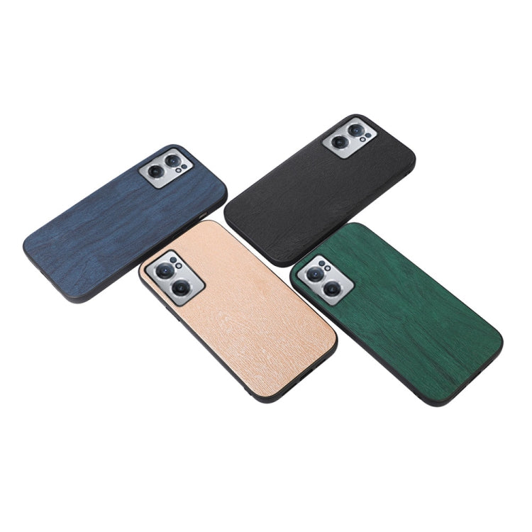 For OnePlus Nord CE 2 5G Wood Texture PU Phone Case(Blue) - OnePlus Cases by buy2fix | Online Shopping UK | buy2fix