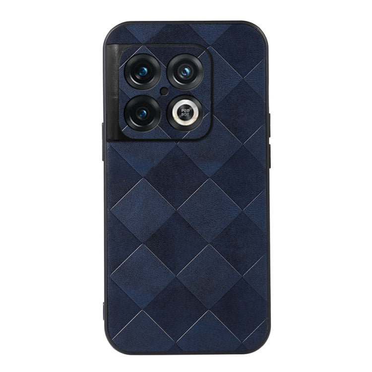For OnePlus 10 Pro 5G Weave Plaid PU Phone Case(Blue) - OnePlus Cases by buy2fix | Online Shopping UK | buy2fix