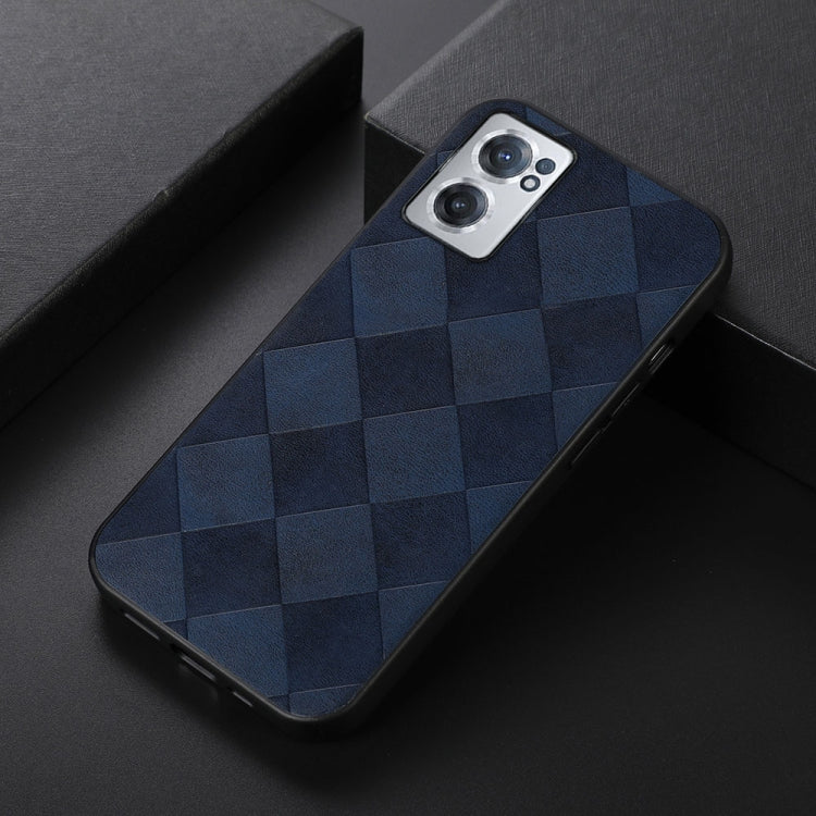 For OnePlus Nord CE 2 5G Weave Plaid PU Phone Case(Blue) - OnePlus Cases by buy2fix | Online Shopping UK | buy2fix