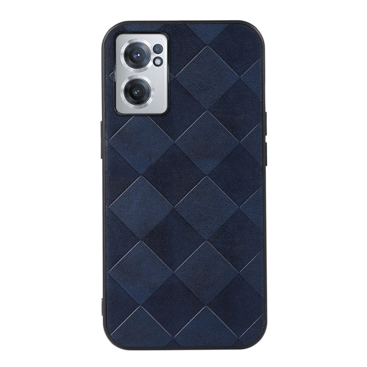 For OnePlus Nord CE 2 5G Weave Plaid PU Phone Case(Blue) - OnePlus Cases by buy2fix | Online Shopping UK | buy2fix