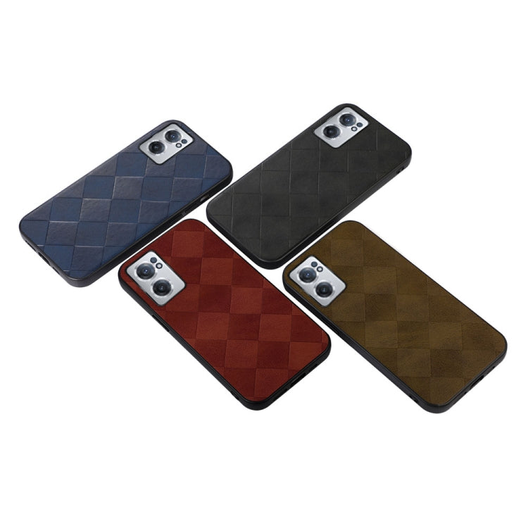 For OnePlus Nord CE 2 5G Weave Plaid PU Phone Case(Blue) - OnePlus Cases by buy2fix | Online Shopping UK | buy2fix