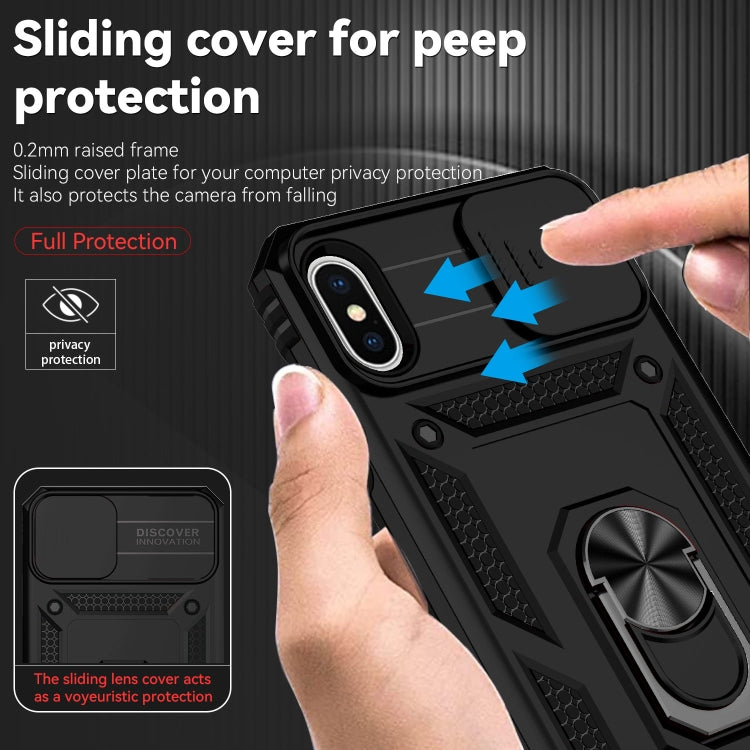 For iPhone X / XS Sliding Camshield Holder Phone Case(Black) by buy2fix