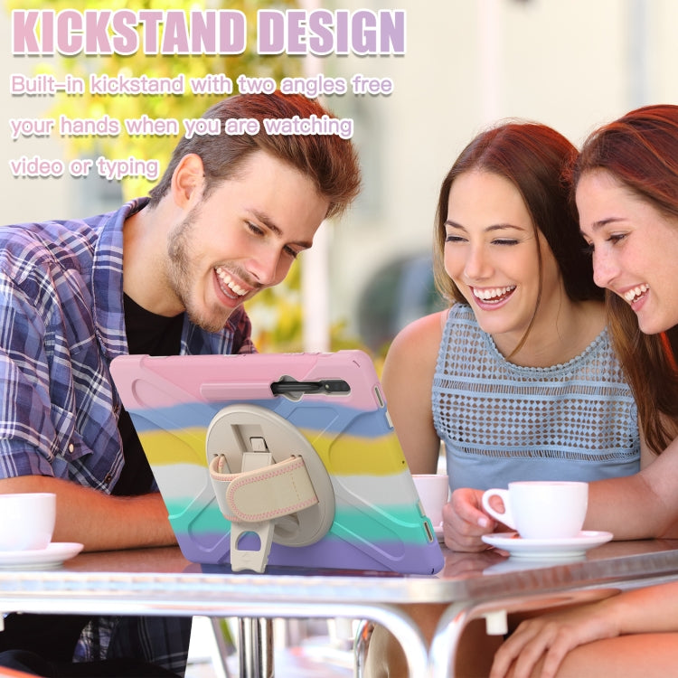 For Samsung Galaxy Tab S8 Ultra Silicone + PC Tablet Case(Colorful Pink) by buy2fix