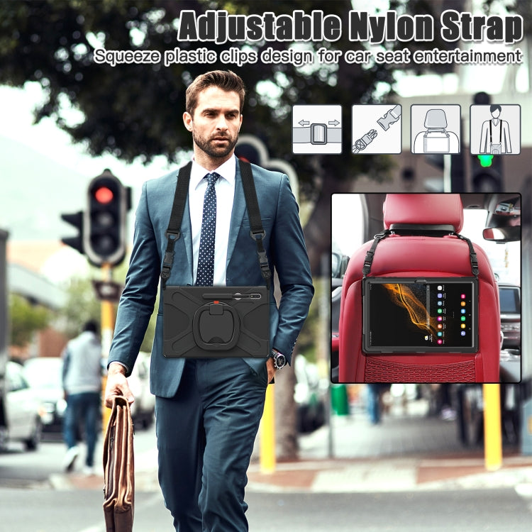 For Samsung Galaxy Tab S8 Ultra Silicone + PC Tablet Case(Black) by buy2fix