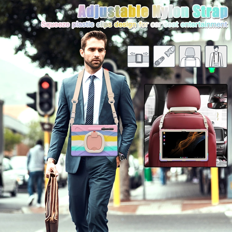 For Samsung Galaxy Tab S8 Ultra Silicone + PC Tablet Case(Colorful Pink) by buy2fix