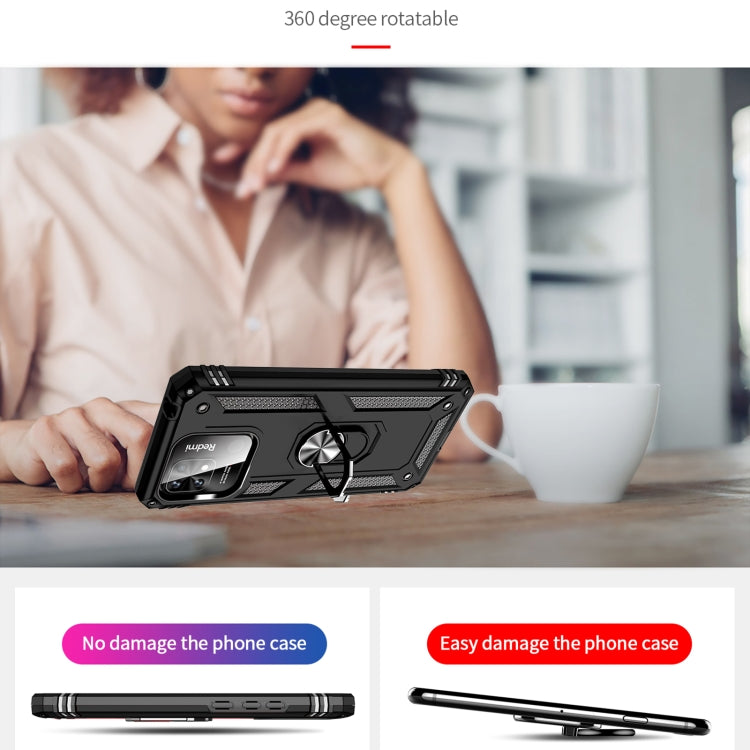 For Xiaomi Redmi 10C Shockproof TPU + PC Phone Case with 360 Degree Rotating Holder(Black) by buy2fix