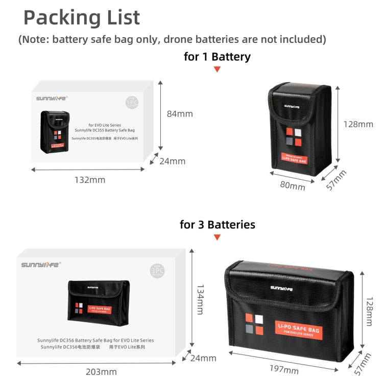 Sunnylife EVO-DC355 Battery Explosion-proof Bag for EVO Lite by Sunnylife