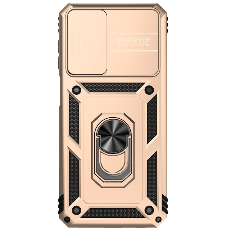 For Samsung Galaxy A23 Sliding Camshield Holder Phone Case(Gold) - Galaxy Phone Cases by buy2fix | Online Shopping UK | buy2fix