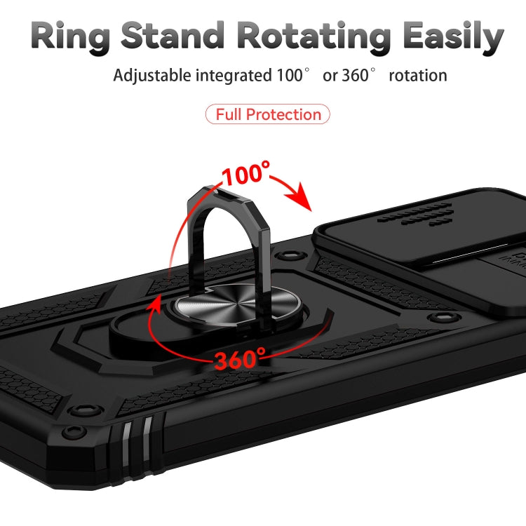 For Samsung Galaxy A73 5G Sliding Camshield Holder Phone Case(Black) - Galaxy Phone Cases by buy2fix | Online Shopping UK | buy2fix