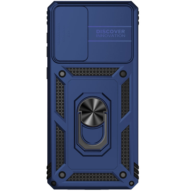 For Samsung Galaxy A73 5G Sliding Camshield Holder Phone Case(Blue) - Galaxy Phone Cases by buy2fix | Online Shopping UK | buy2fix