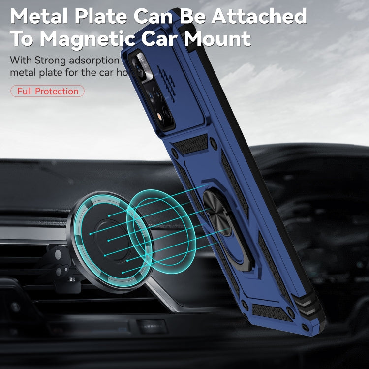 For Xiaomi Redmi Note 11 Pro Global Sliding Camshield Holder Phone Case(Blue) by buy2fix