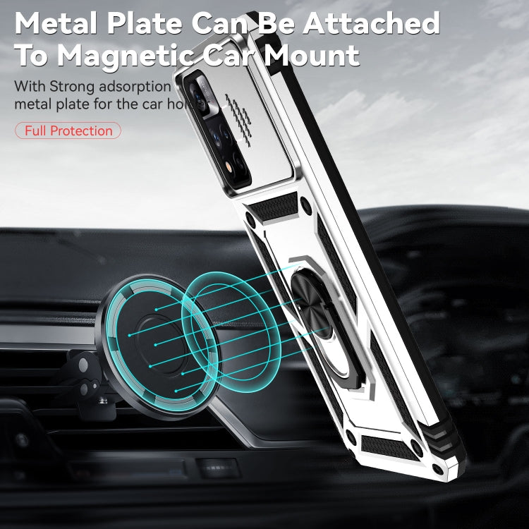 For Xiaomi Redmi Note 11 Pro Global Sliding Camshield Holder Phone Case(Silver) by buy2fix