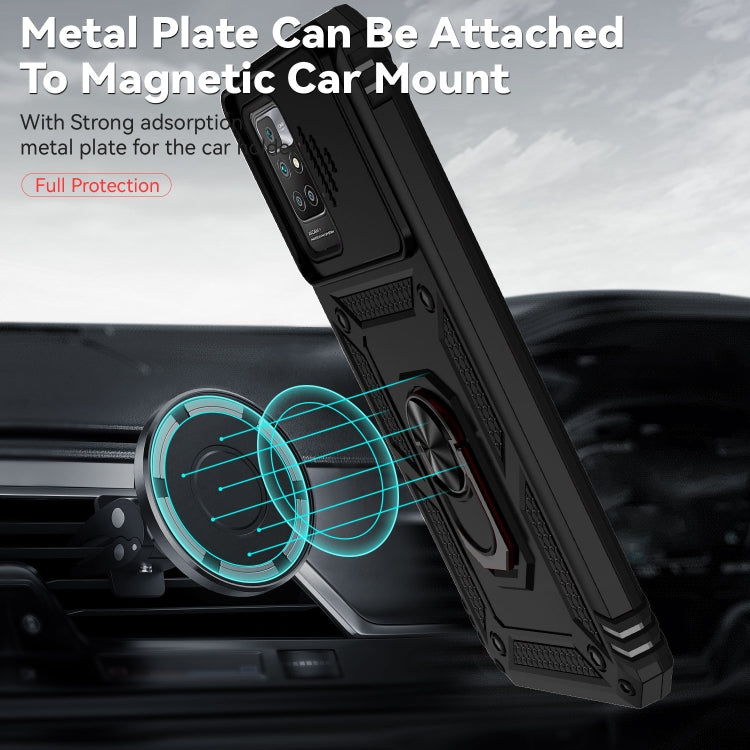 For Xiaomi Redmi 10 Sliding Camshield Holder Phone Case(Black) - Xiaomi Cases by buy2fix | Online Shopping UK | buy2fix