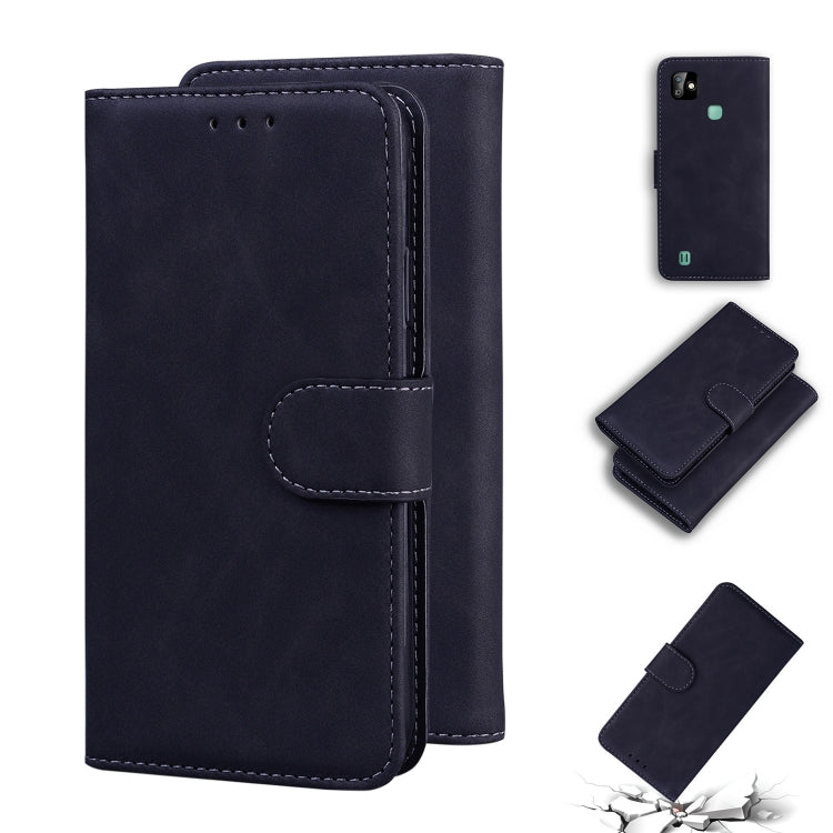 For Infinix Smart HD 2021 X612 Skin Feel Pure Color Flip Leather Phone Case(Black) - Infinix Cases by buy2fix | Online Shopping UK | buy2fix