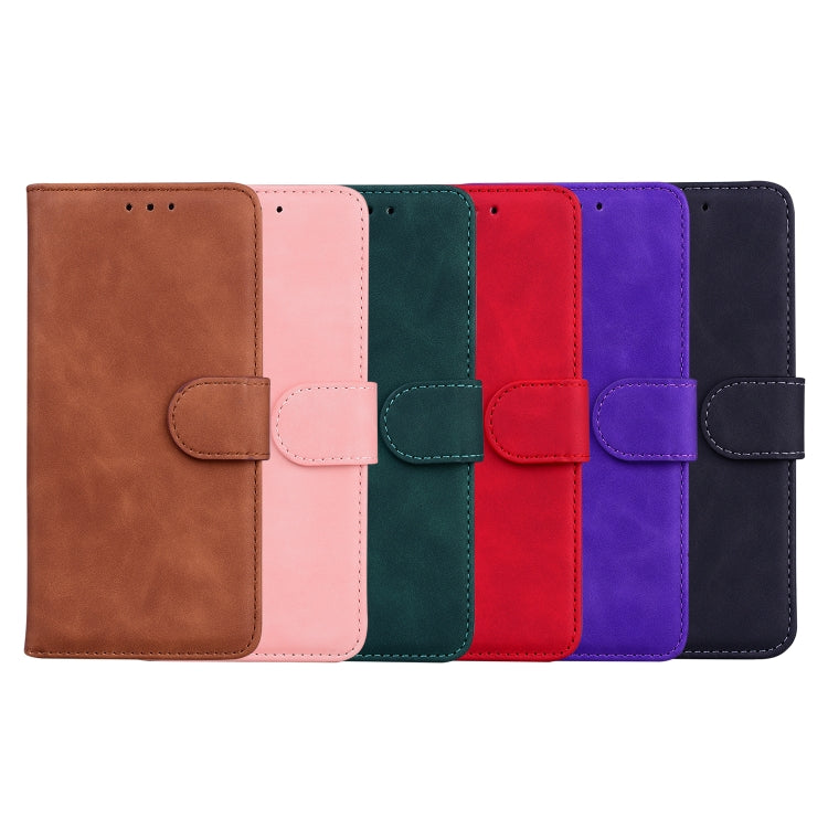 For Tecno Camon 17 Pro Skin Feel Pure Color Flip Leather Phone Case(Pink) by buy2fix